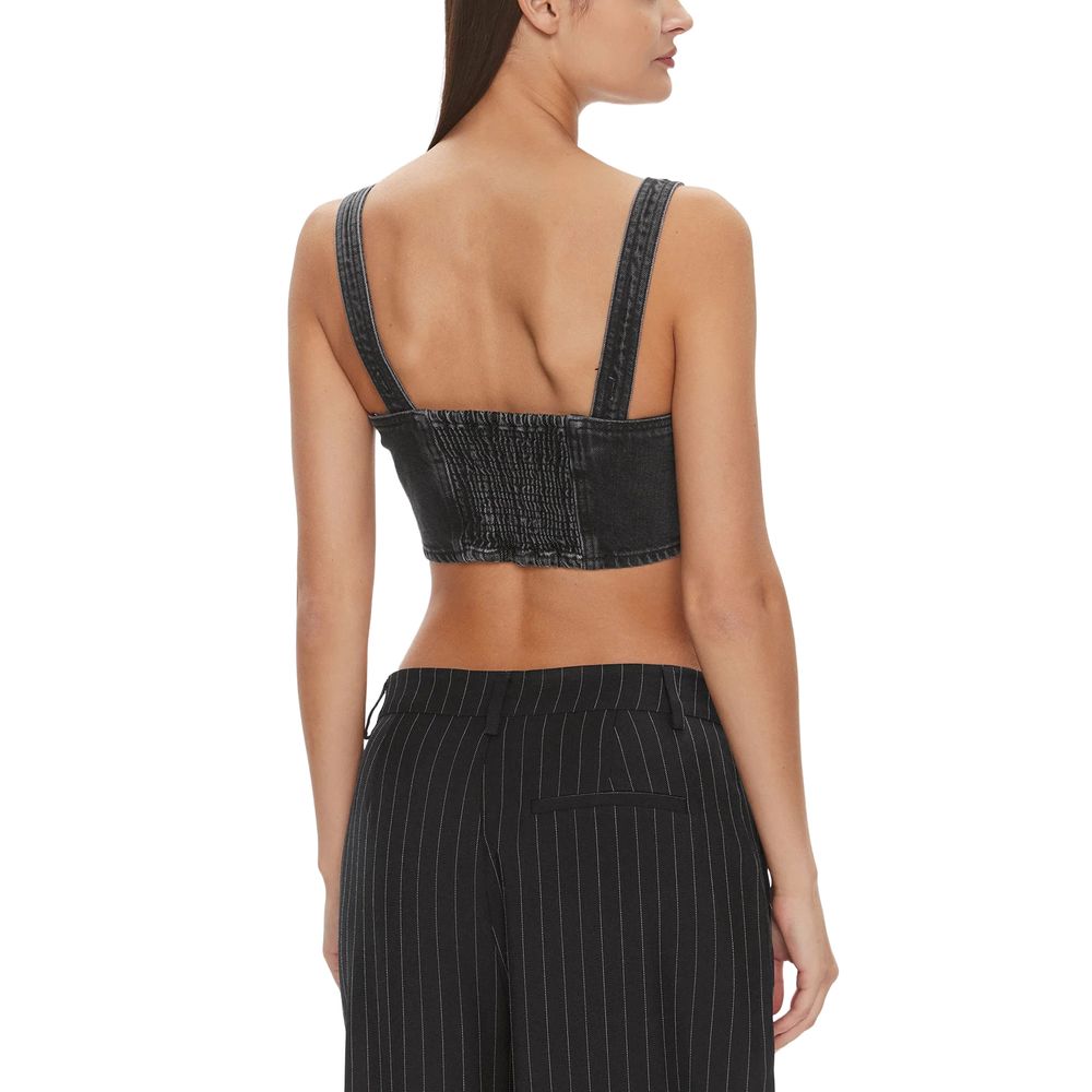 Tommy Hilfiger Jeans Black Recycled Cotton Top Tommy Hilfiger Jeans