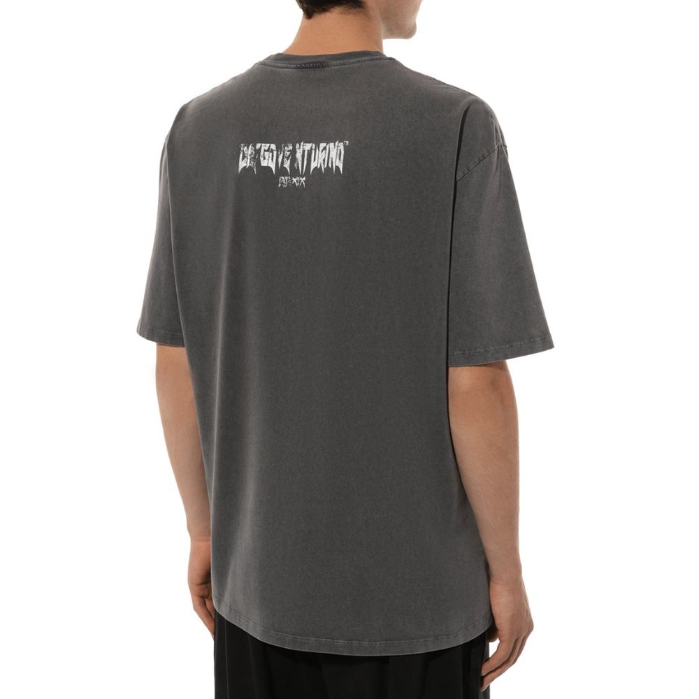 Diego Venturino Gray Cotton T-Shirt Diego Venturino