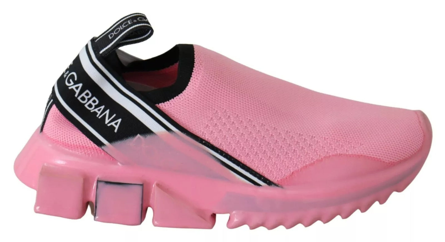 Dolce & Gabbana Pink Low Top Sorrento Sneakers Slip On Casual Shoes Dolce & Gabbana