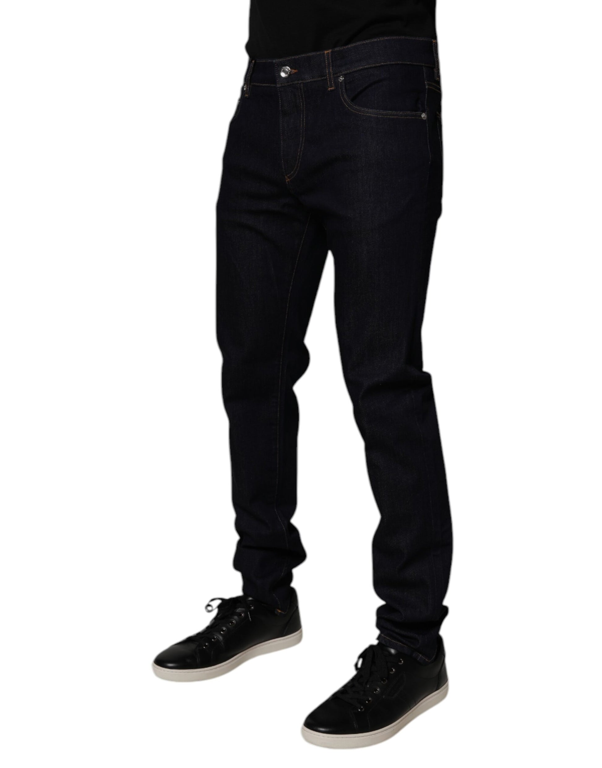 Dolce & Gabbana Black Cotton Stretch Men Skinny Denim Jeans Dolce & Gabbana