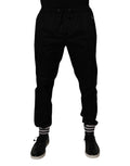 Dolce & Gabbana Black Cotton Stretch Jogger Sweatpants Pants - Eljoys Fashion 
