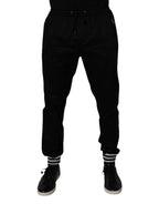 Dolce & Gabbana Black Cotton Stretch Jogger Sweatpants Pants - Eljoys Fashion 