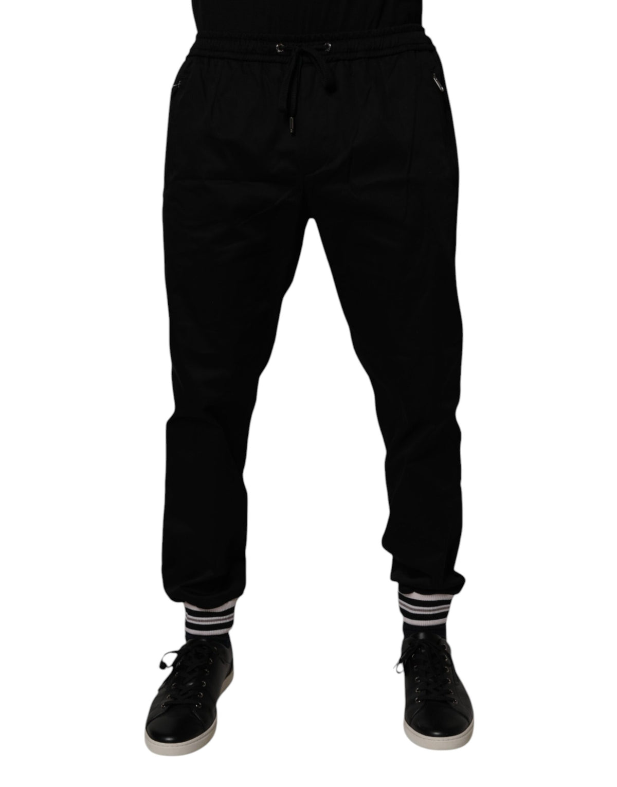 Dolce & Gabbana Black Cotton Stretch Jogger Sweatpants Pants - Eljoys Fashion 