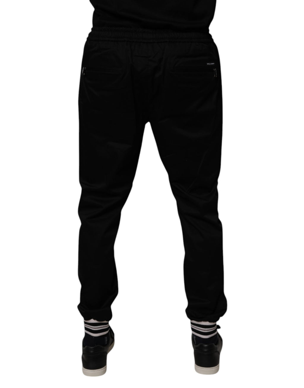 Dolce & Gabbana Black Cotton Stretch Jogger Sweatpants Pants - Eljoys Fashion 