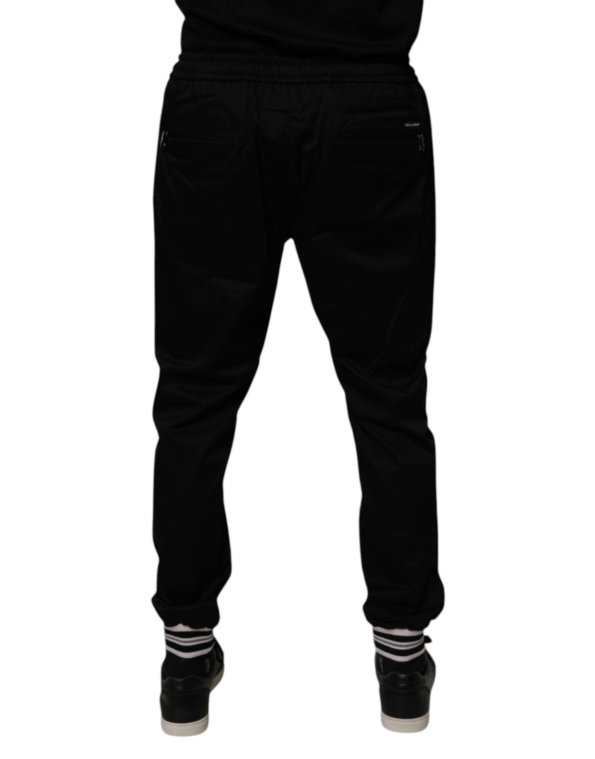 Dolce & Gabbana Black Cotton Stretch Jogger Sweatpants Pants - Eljoys Fashion 