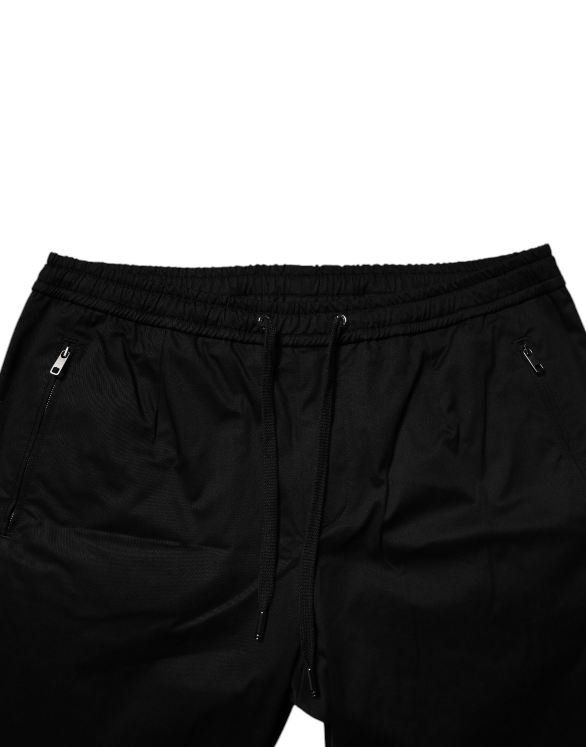 Dolce & Gabbana Black Cotton Stretch Jogger Sweatpants Pants Dolce & Gabbana