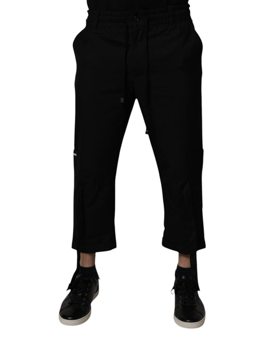 Dolce & Gabbana Black Polyester Men Cropped Pants Dolce & Gabbana