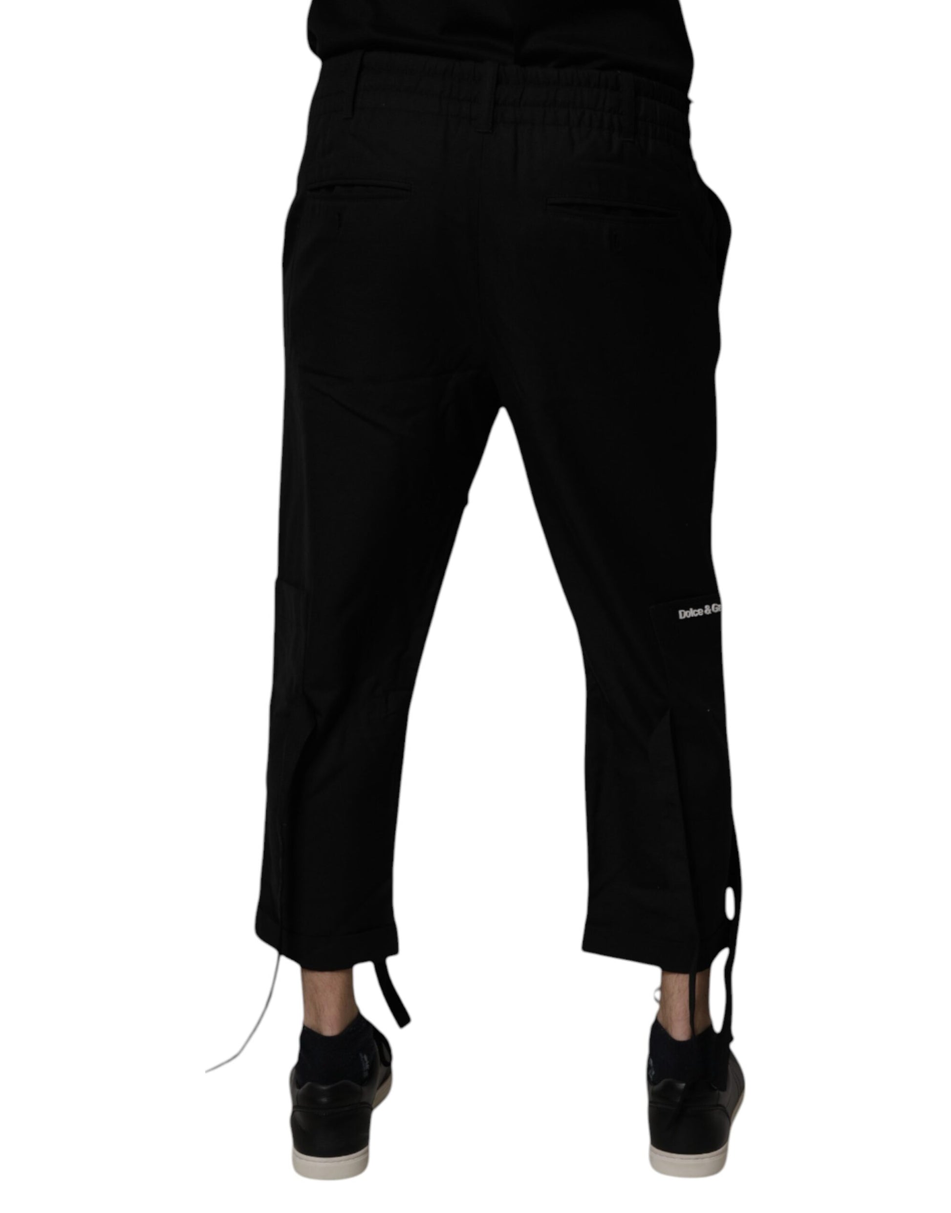 Dolce & Gabbana Black Polyester Men Cropped Pants Dolce & Gabbana
