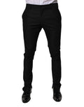 Dolce & Gabbana Black Virgin Wool MenSkinny Dress Formal Pants - Eljoys Fashion 