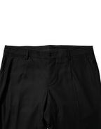 Dolce & Gabbana Black Virgin Wool MenSkinny Dress Formal Pants - Eljoys Fashion 