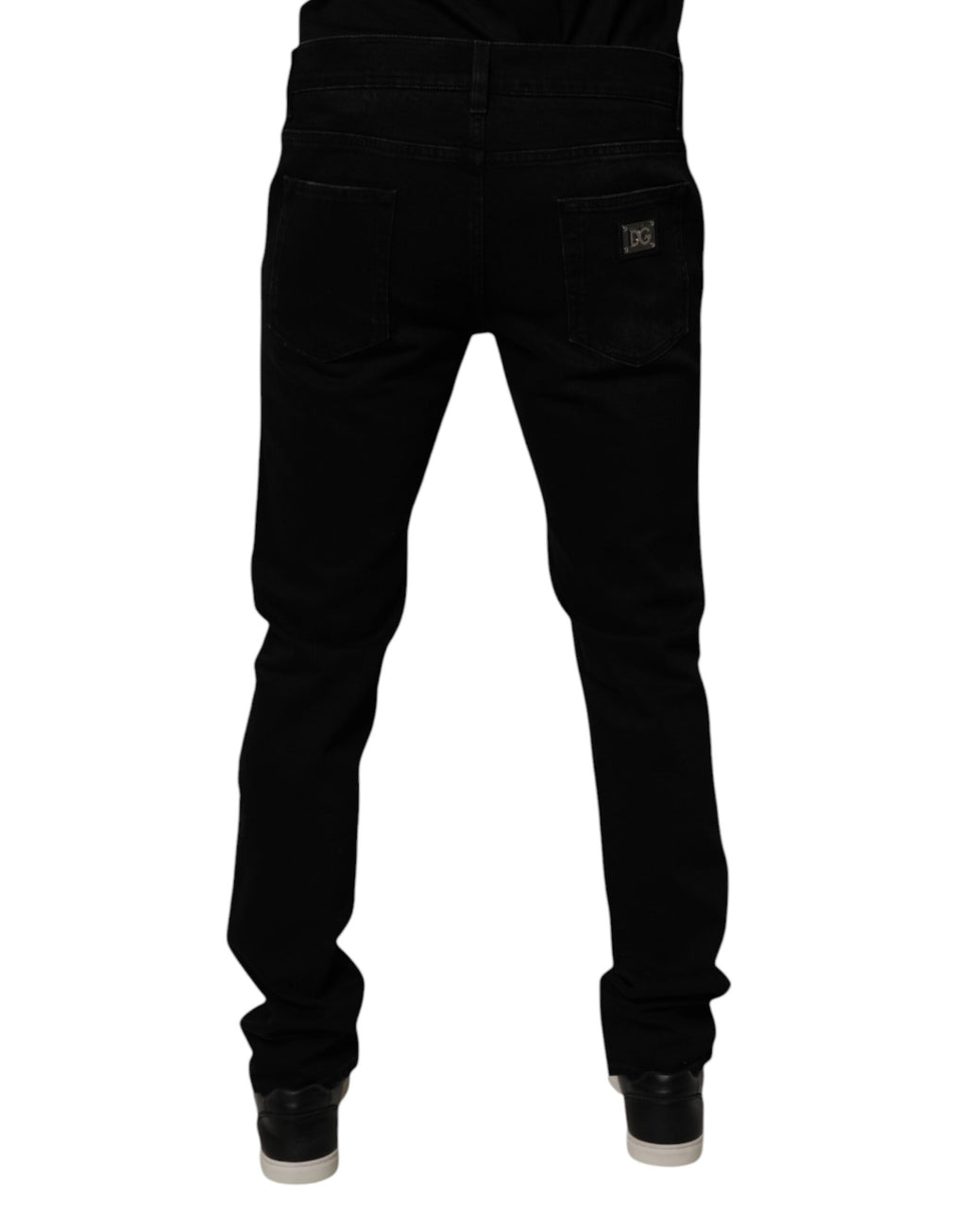 Dolce & Gabbana Black Cotton Tattered Skinny Men Denim Jeans - Eljoys Fashion 