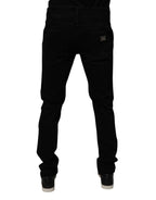 Dolce & Gabbana Black Cotton Tattered Skinny Men Denim Jeans - Eljoys Fashion 