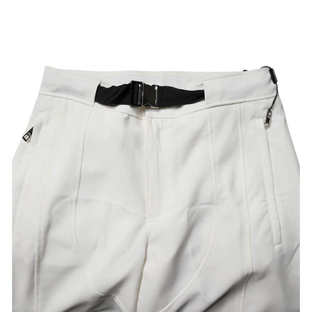 Dolce & Gabbana White Mid Waist Wide Leg Pants