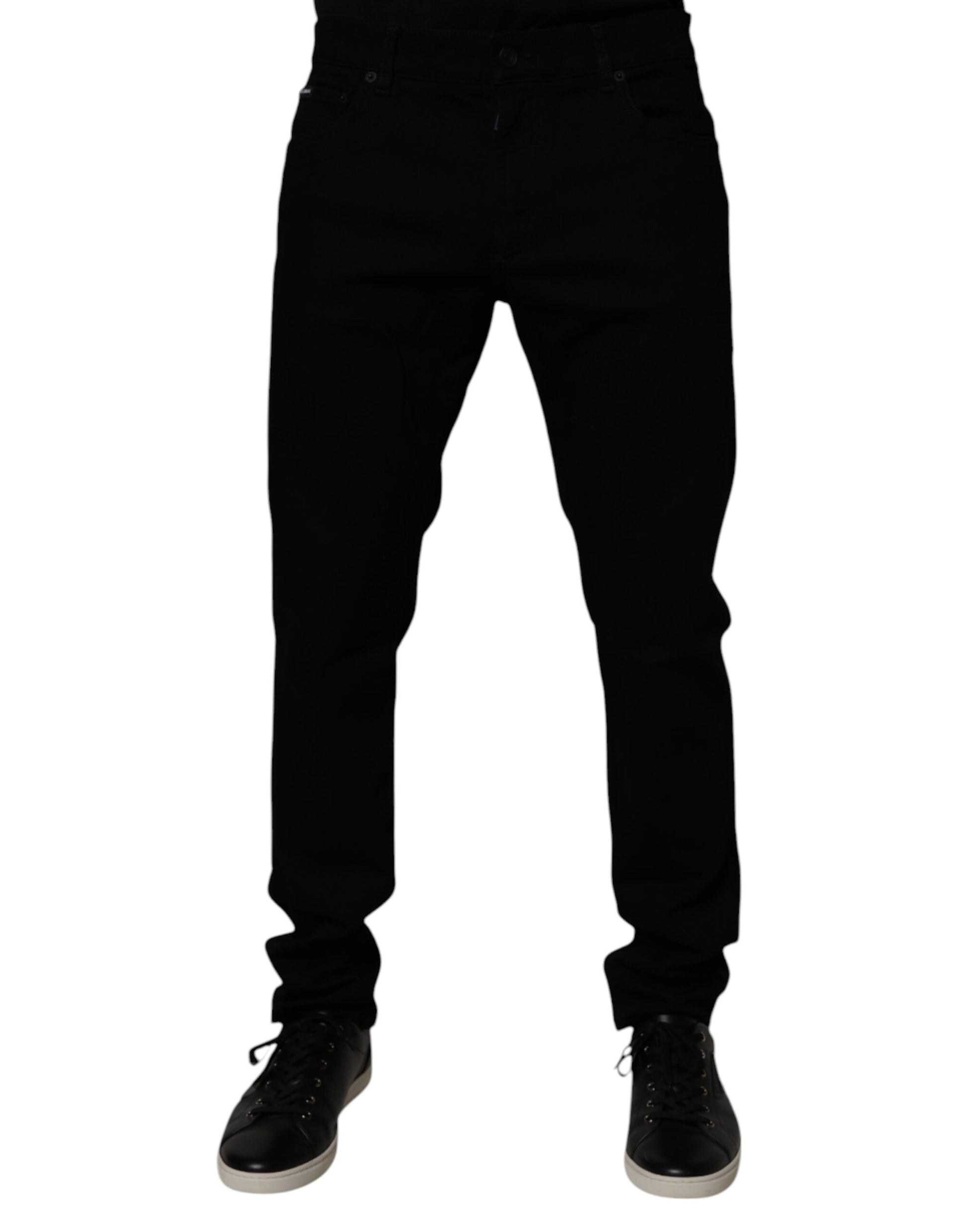 Dolce & Gabbana Black Cotton Stretch Slim Fit Men Denim Jeans Dolce & Gabbana