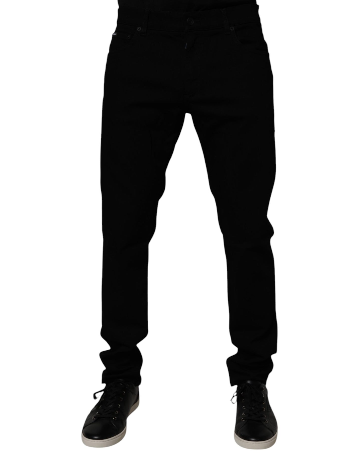 Dolce & Gabbana Black Cotton Stretch Slim Fit Men Denim Jeans Dolce & Gabbana