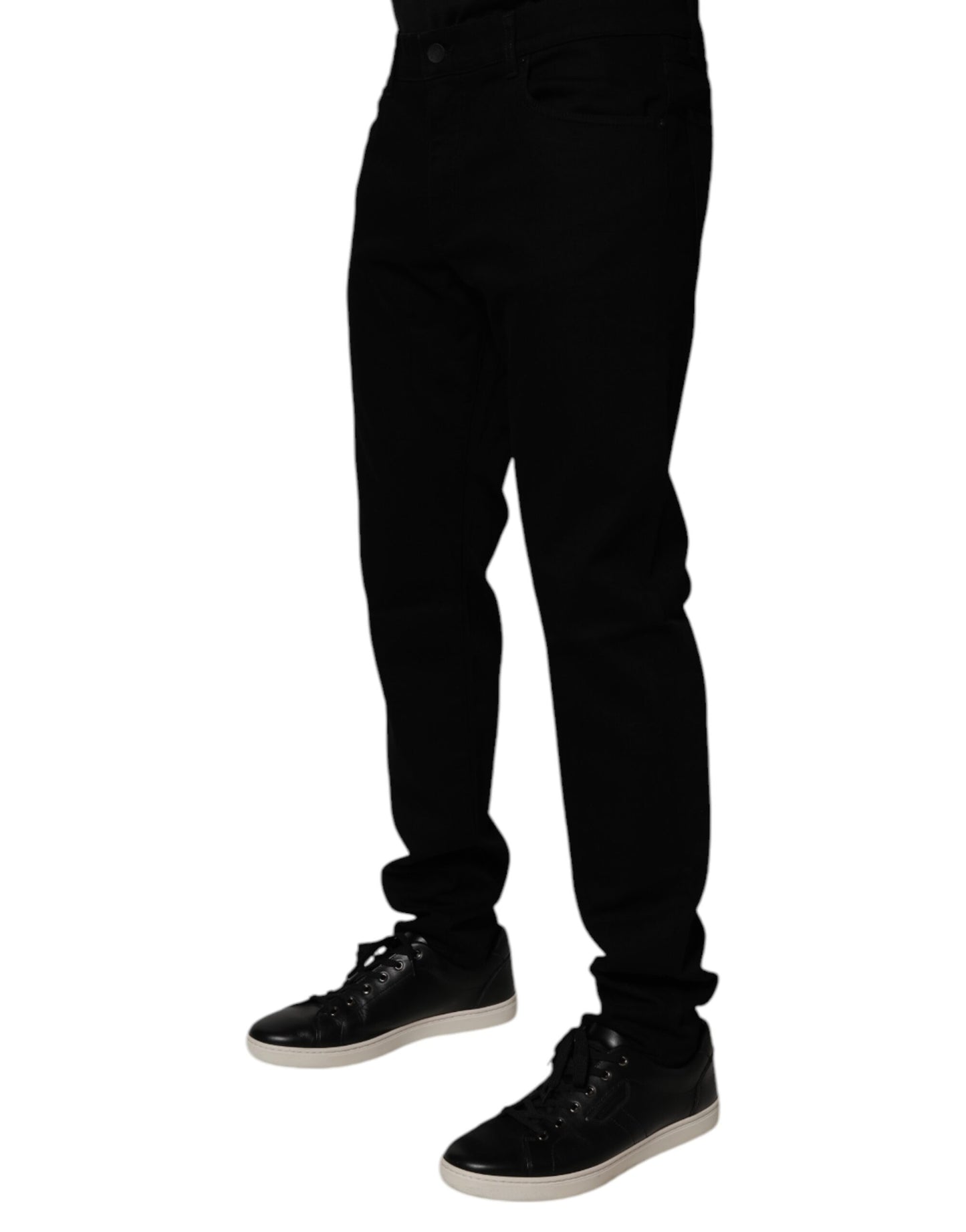 Dolce & Gabbana Black Cotton Stretch Slim Fit Men Denim Jeans Dolce & Gabbana