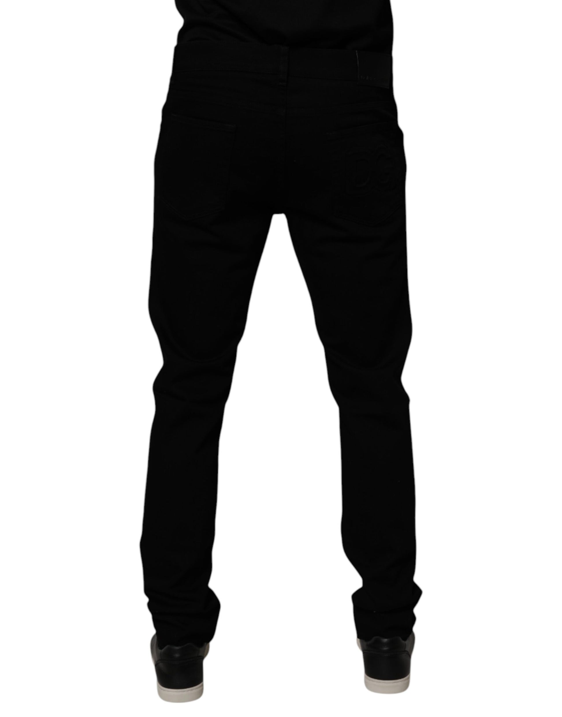 Dolce & Gabbana Black Cotton Stretch Slim Fit Men Denim Jeans Dolce & Gabbana