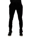 Dolce & Gabbana Violet Velvet Cotton Men Dress Formal Pants - Eljoys Fashion 