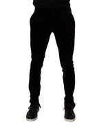 Dolce & Gabbana Violet Velvet Cotton Men Dress Formal Pants - Eljoys Fashion 
