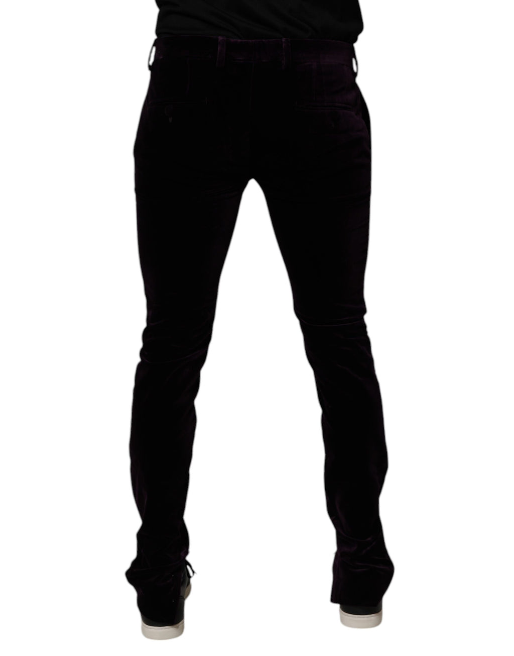 Dolce & Gabbana Violet Velvet Cotton Men Dress Formal Pants - Eljoys Fashion 