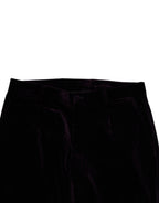 Dolce & Gabbana Violet Velvet Cotton Men Dress Formal Pants - Eljoys Fashion 