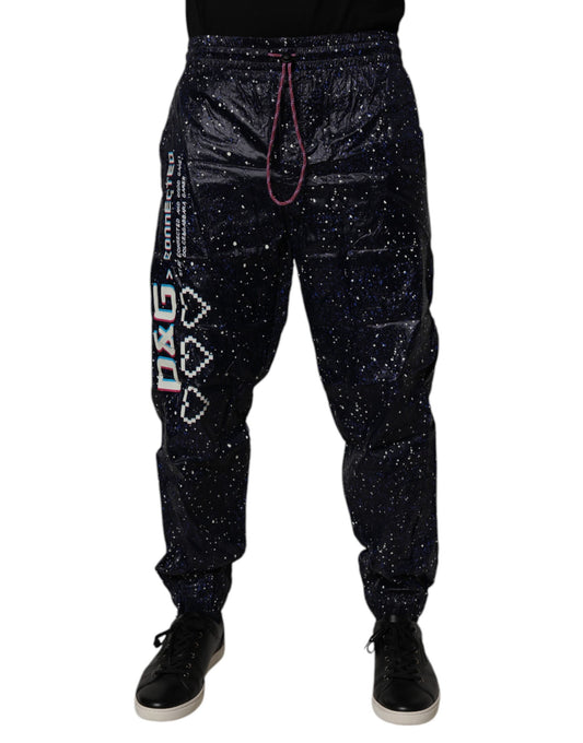 Dolce & Gabbana Dark Blue DG Game Print Cotton Jogger Pants Dolce & Gabbana
