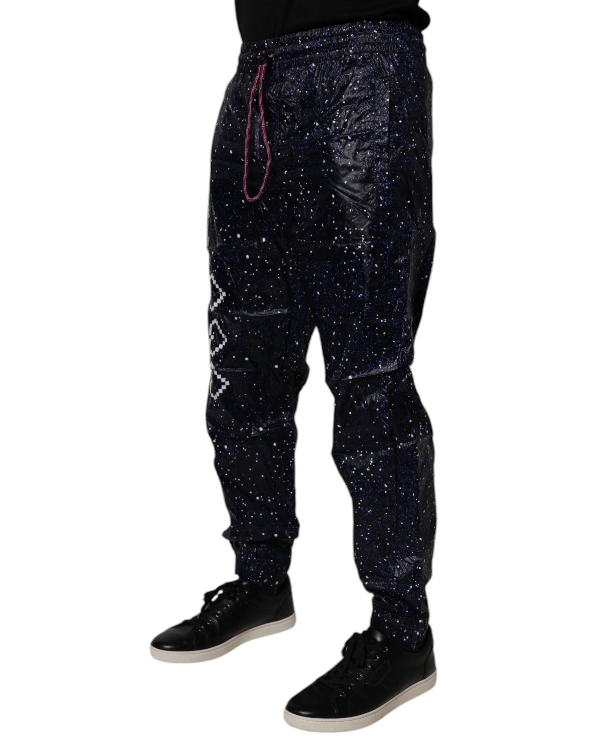 Dolce & Gabbana Dark Blue DG Game Print Cotton Jogger Pants Dolce & Gabbana