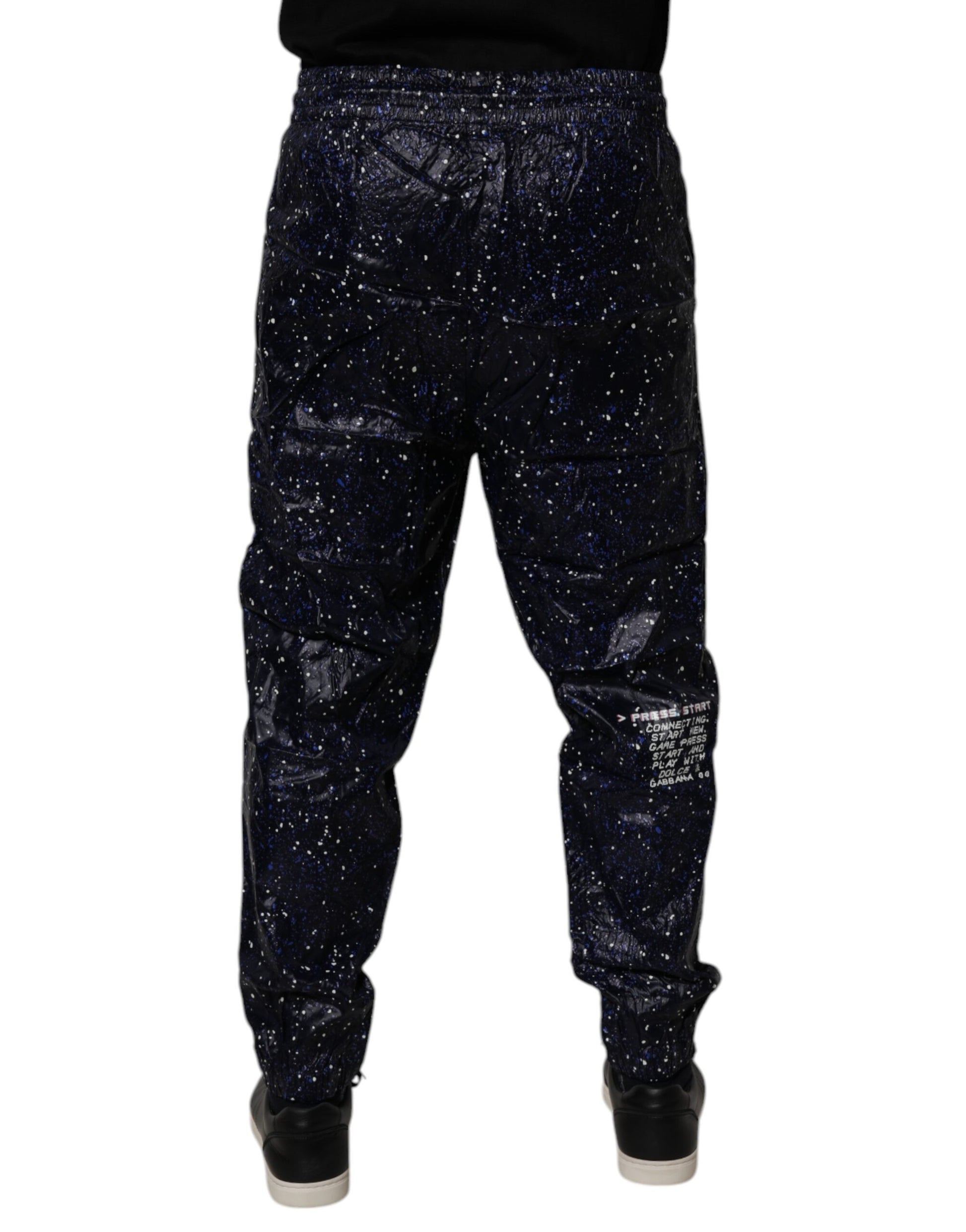 Dolce & Gabbana Dark Blue DG Game Print Cotton Jogger Pants Dolce & Gabbana