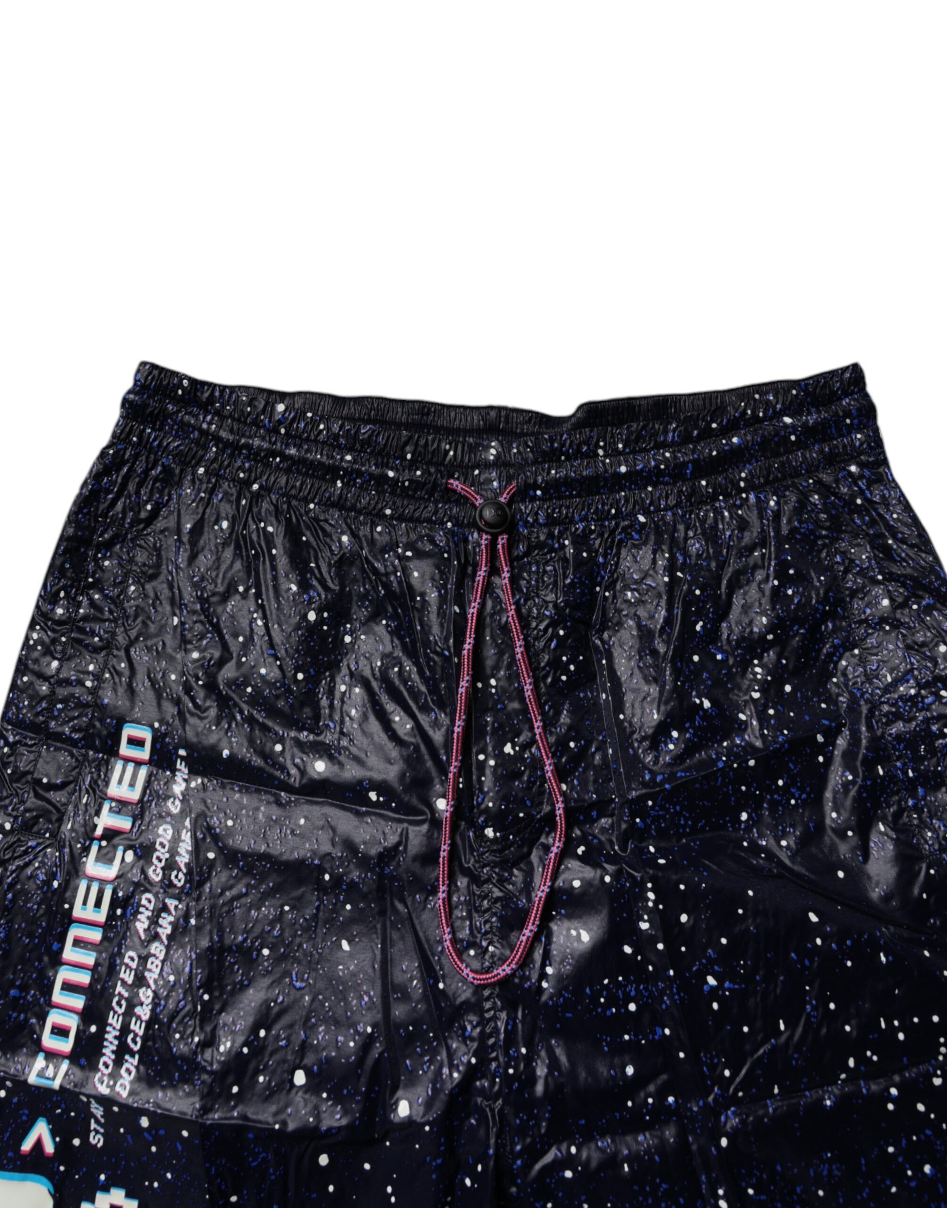 Dolce & Gabbana Dark Blue DG Game Print Cotton Jogger Pants Dolce & Gabbana