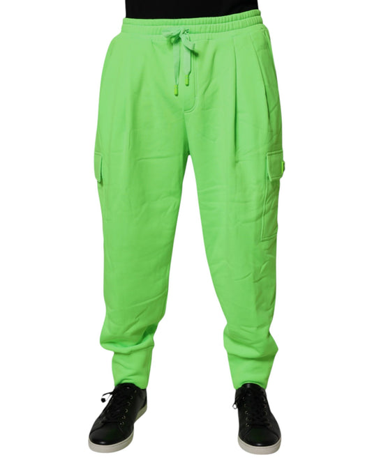 Dolce & Gabbana Neon Green Cargo Jogger Men Sweatpants Pants Dolce & Gabbana