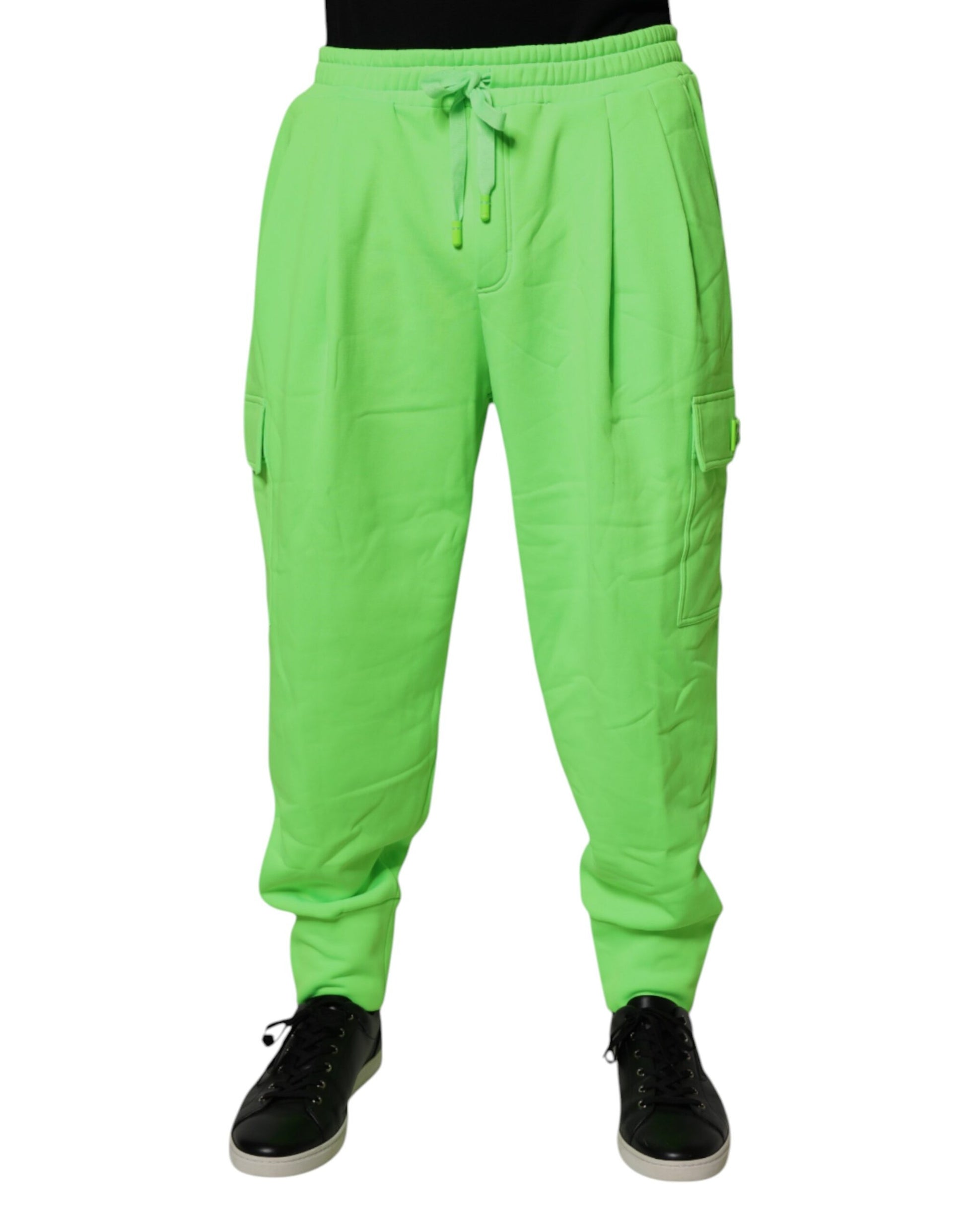 Dolce & Gabbana Neon Green Cargo Jogger Men Sweatpants Pants Dolce & Gabbana