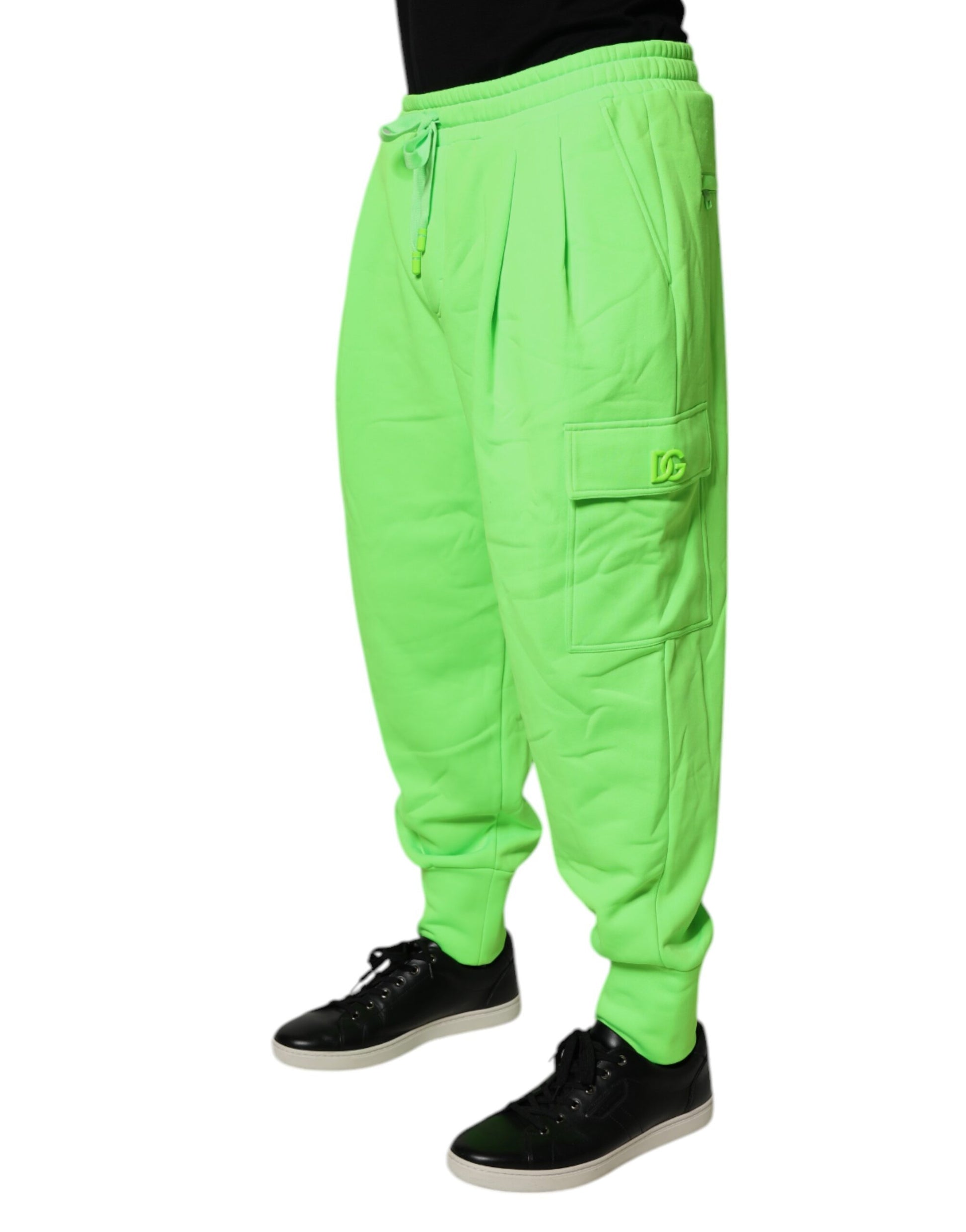 Dolce & Gabbana Neon Green Cargo Jogger Men Sweatpants Pants Dolce & Gabbana