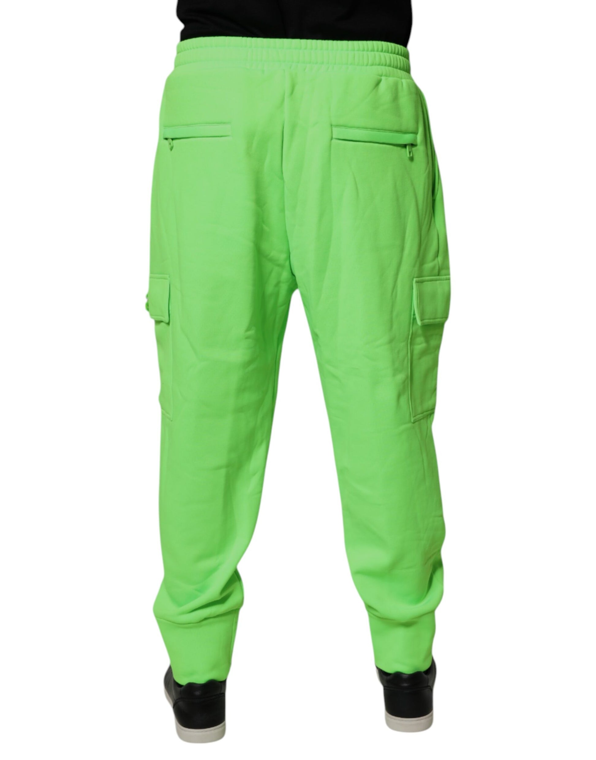 Dolce & Gabbana Neon Green Cargo Jogger Men Sweatpants Pants Dolce & Gabbana