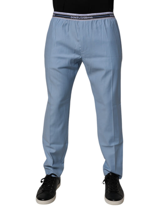Dolce & Gabbana Blue Cotton Stretch Chino Pants Dolce & Gabbana