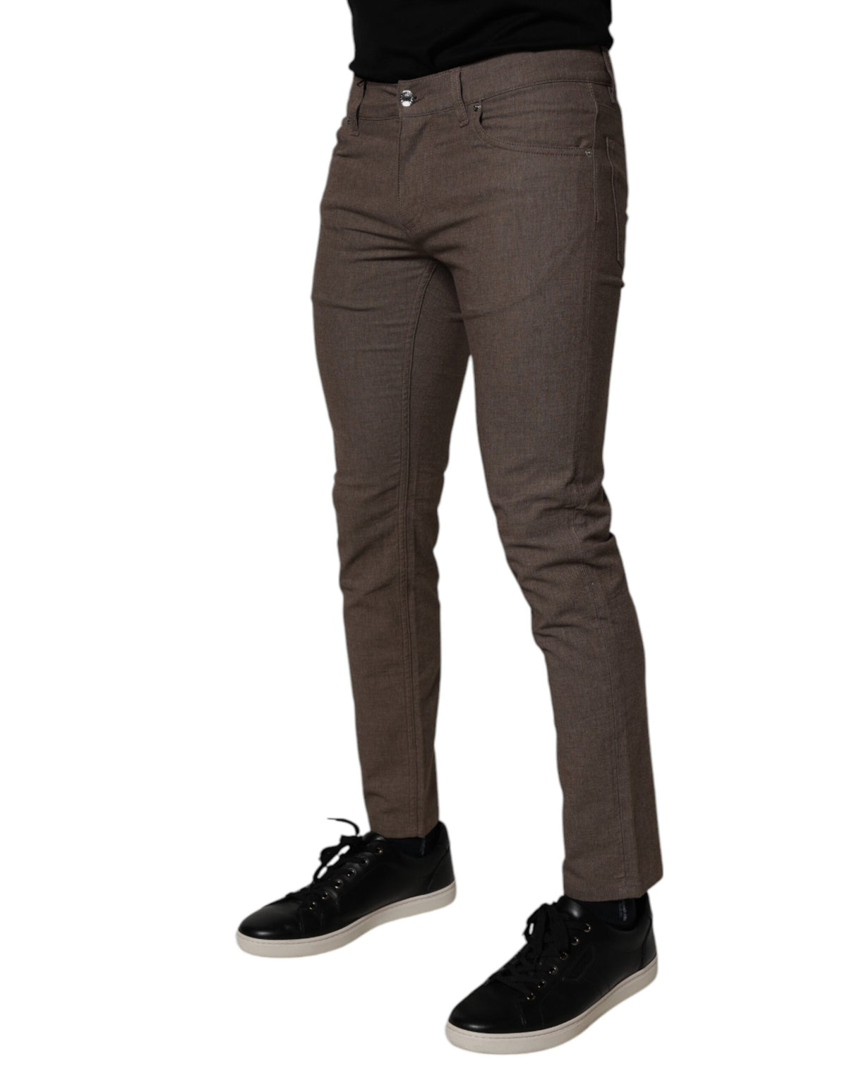 Dolce & Gabbana Brown Cotton Stretch Chino Pants - Eljoys Fashion 