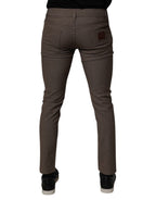 Dolce & Gabbana Brown Cotton Stretch Chino Pants - Eljoys Fashion 