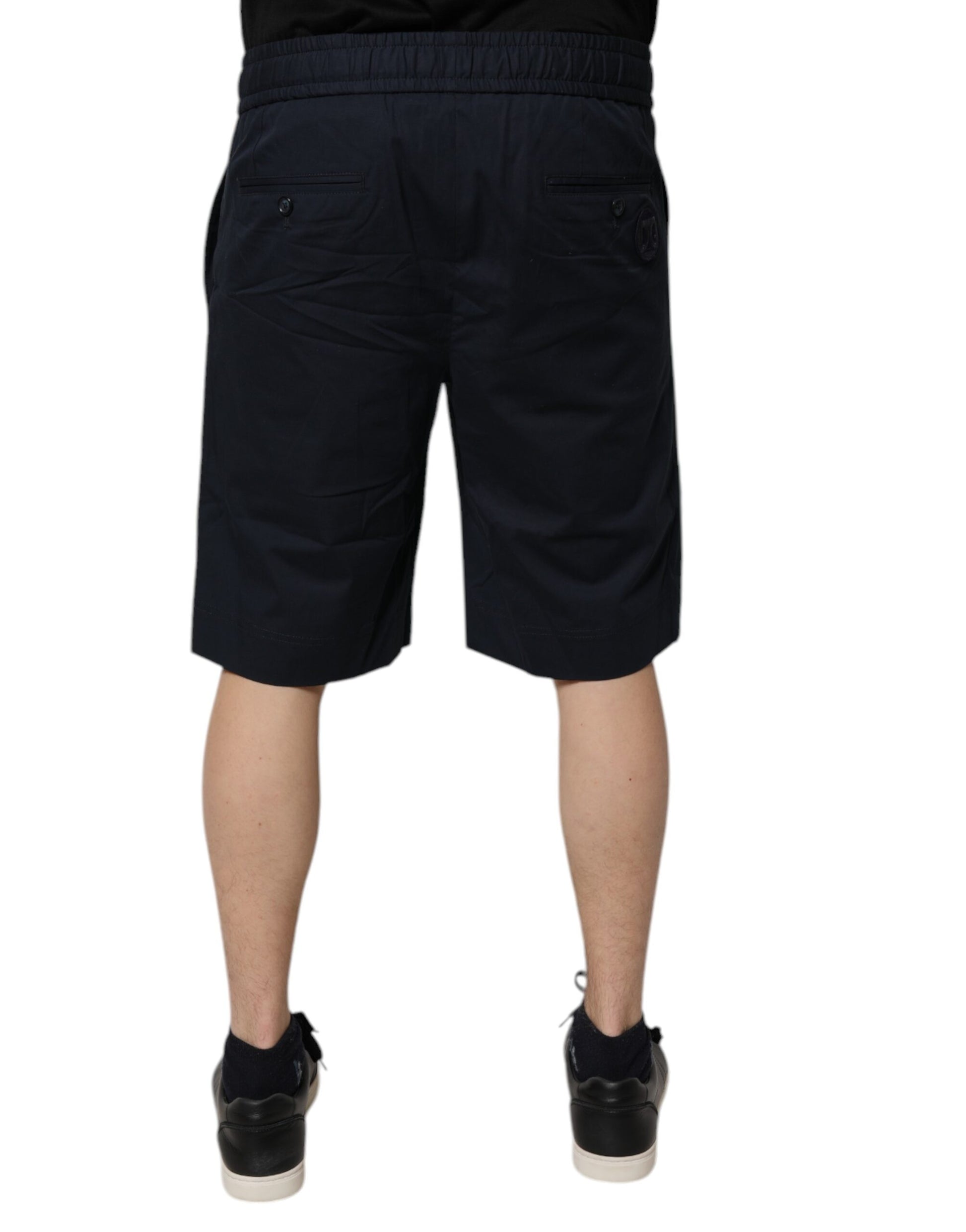 Dolce & Gabbana Dark Blue Cotton Bermuda Sweatshorts Shorts Dolce & Gabbana