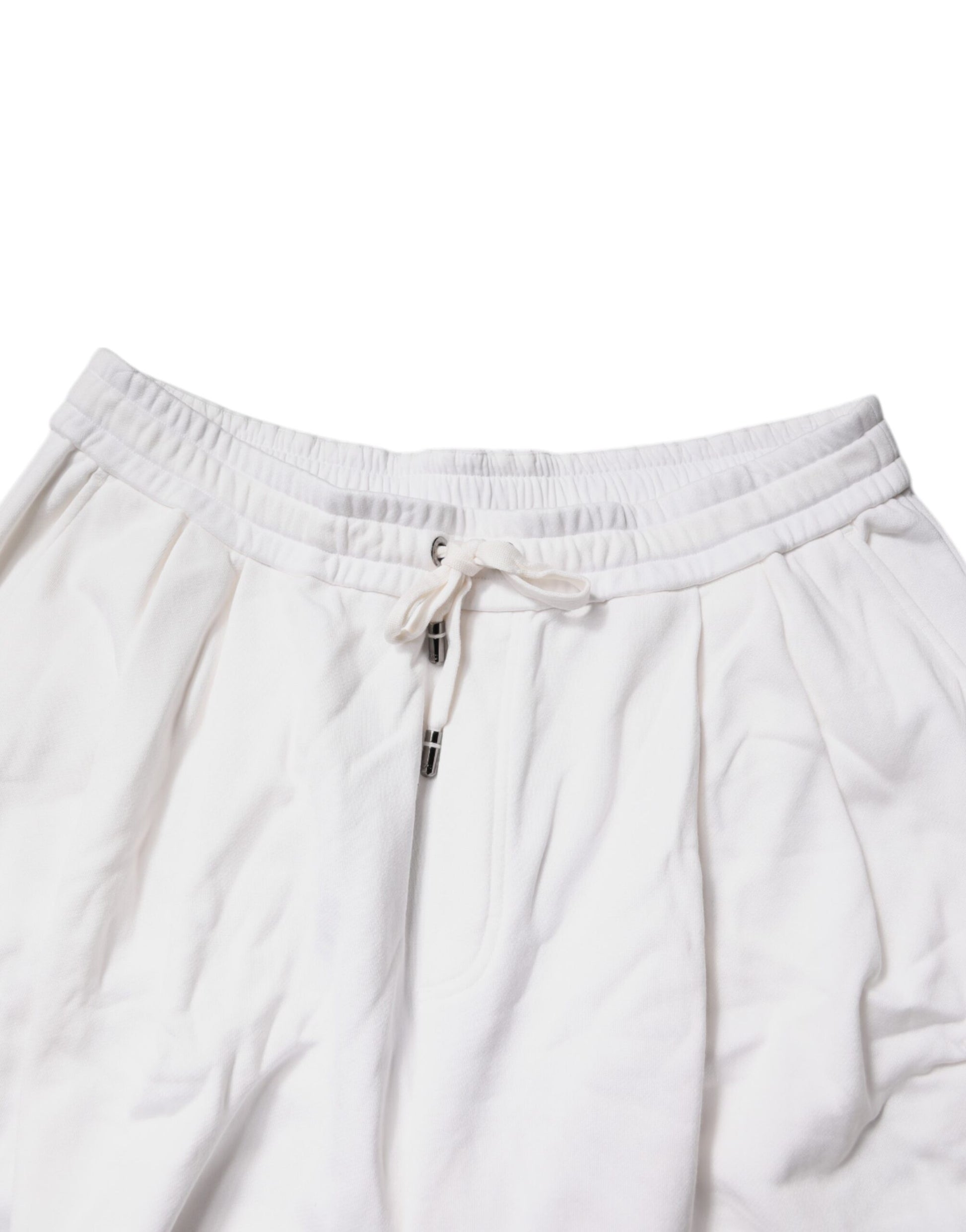 Dolce & Gabbana White Cotton Cargo Bermuda Sweatshorts Shorts Dolce & Gabbana