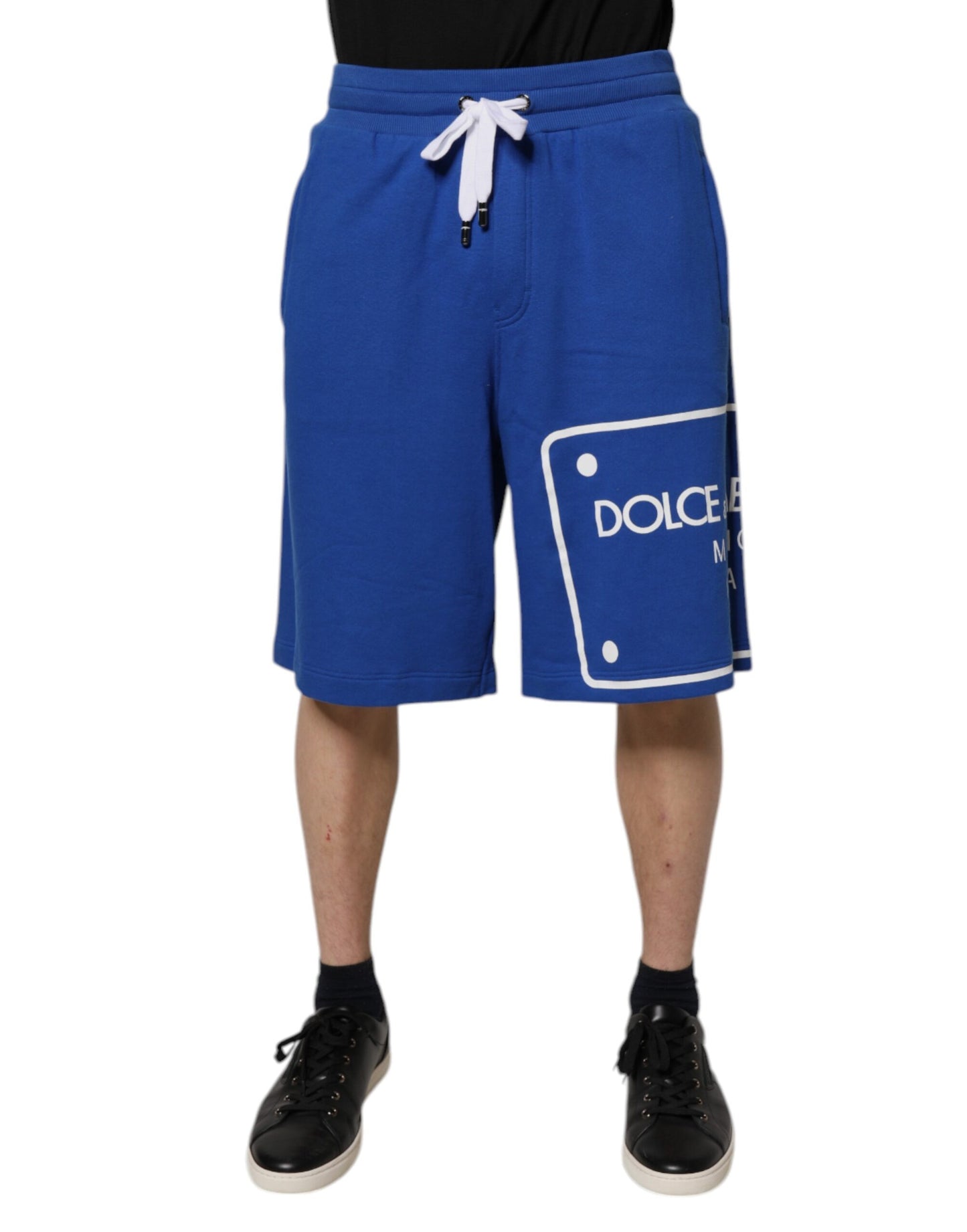 Dolce & Gabbana Blue Logo Cotton Bermuda Sweatshorts Shorts Dolce & Gabbana