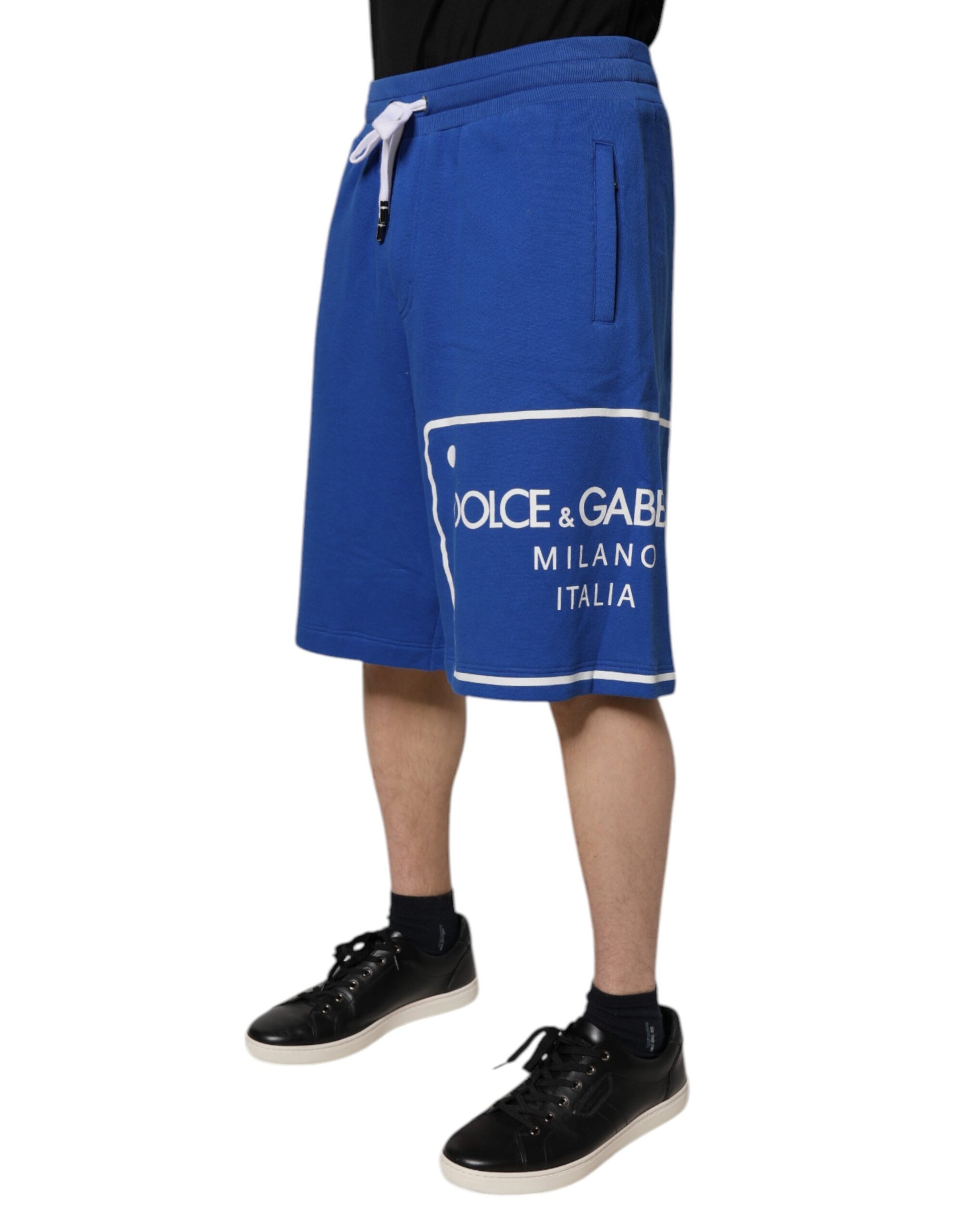Dolce & Gabbana Blue Logo Cotton Bermuda Sweatshorts Shorts Dolce & Gabbana