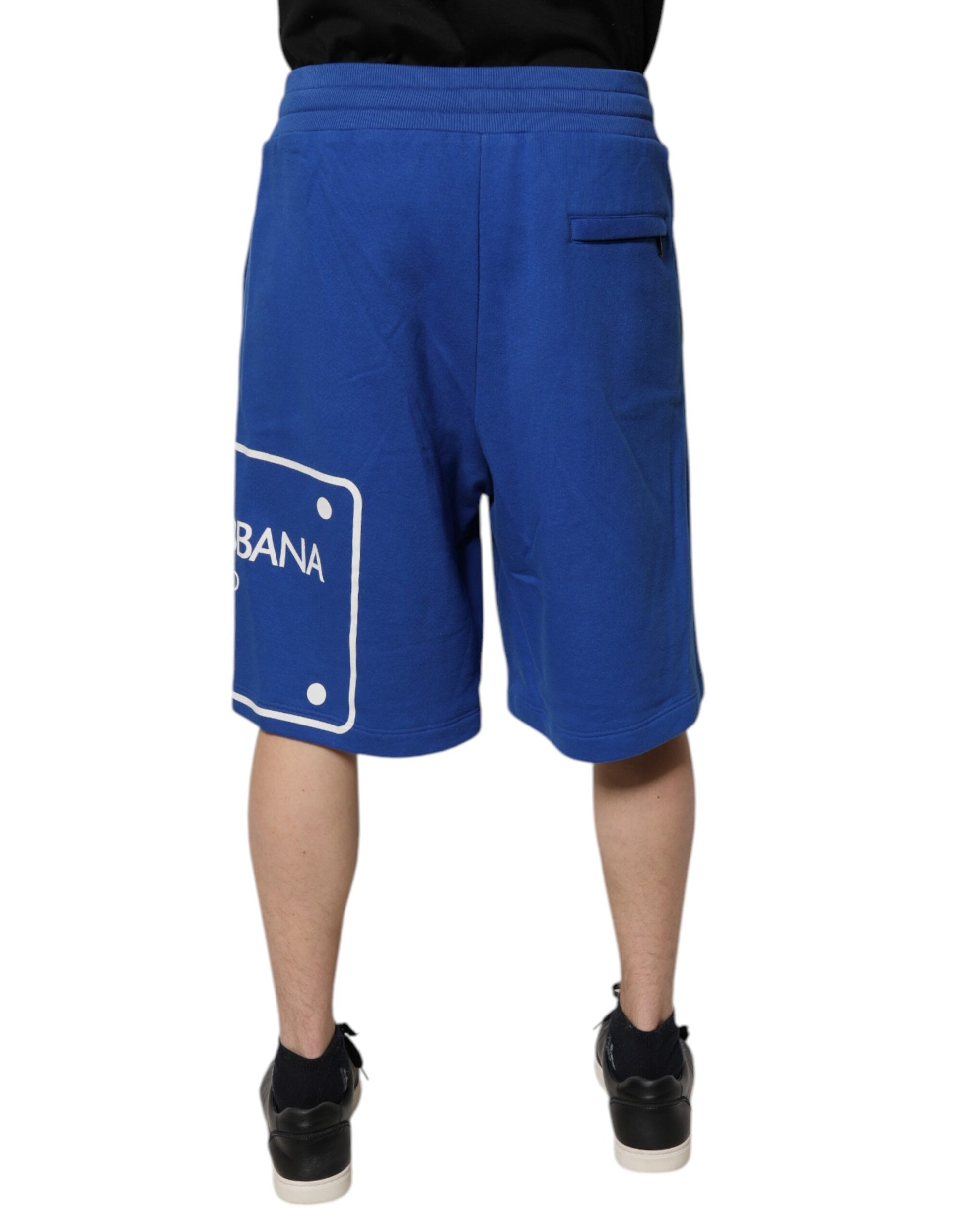 Dolce & Gabbana Blue Logo Cotton Bermuda Sweatshorts Shorts Dolce & Gabbana