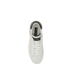 Dolce & Gabbana white calf leather Bos Taurus low top sneakers with lace-up design and branded details.