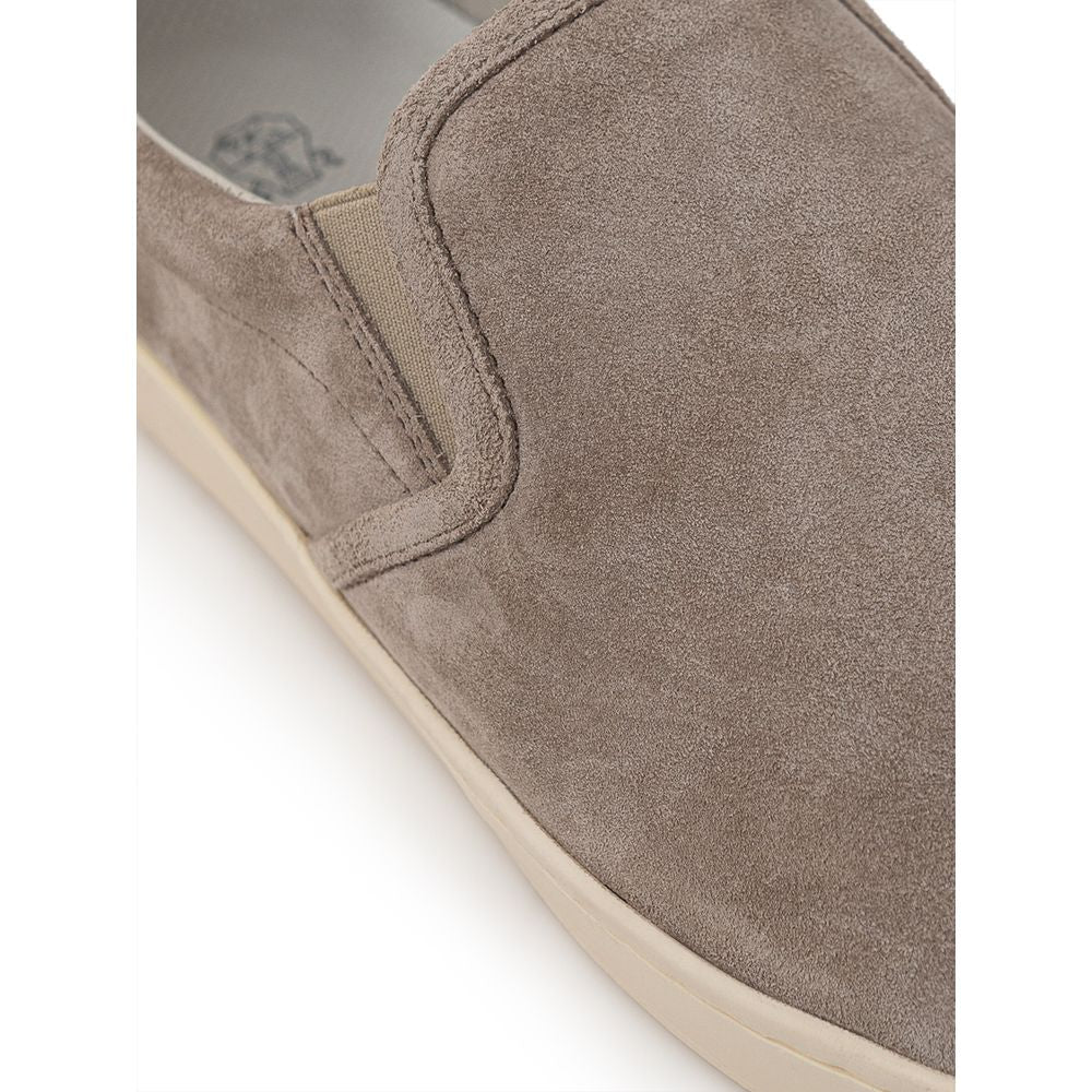 Brunello Cucinelli Beige Leather Sneaker