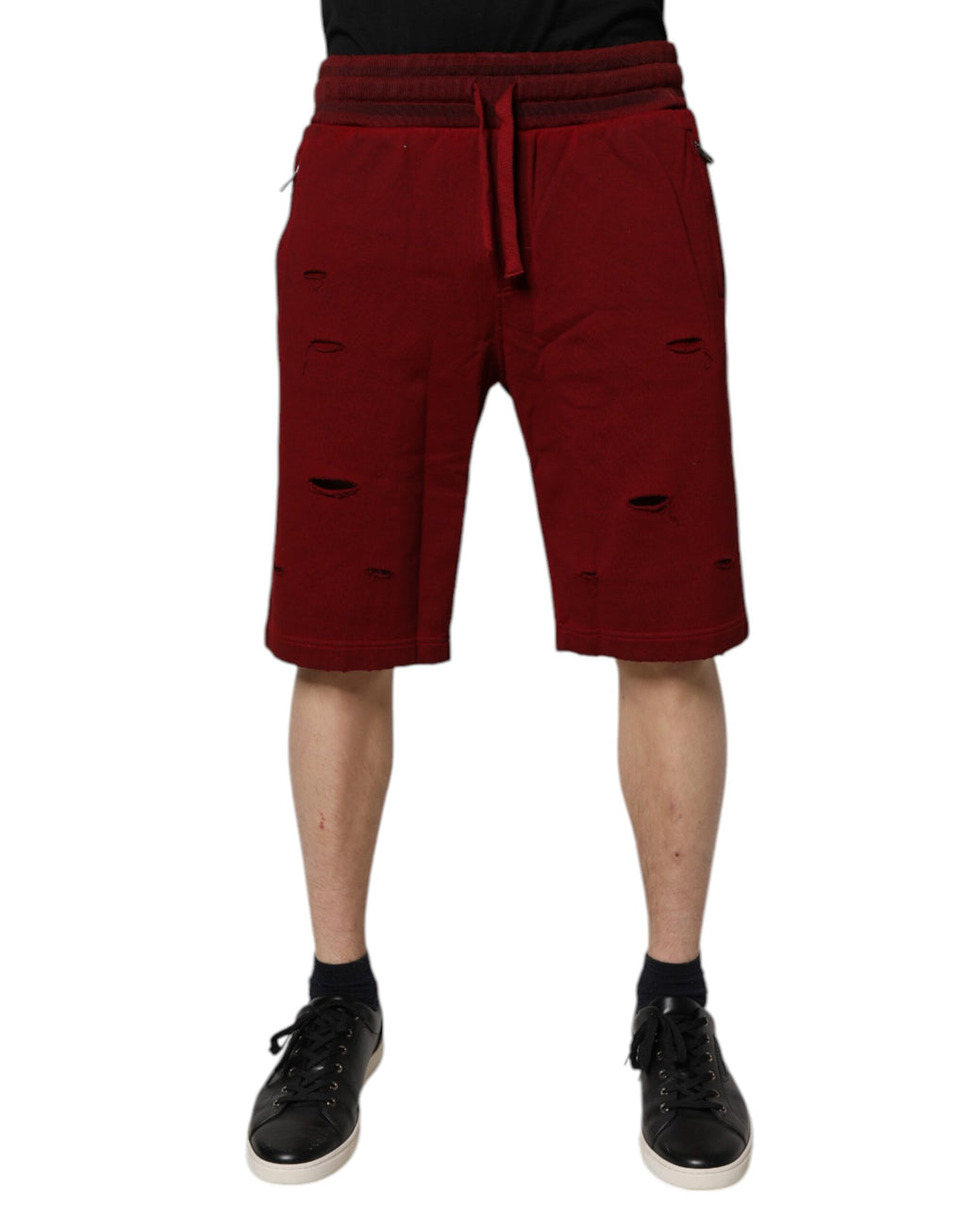 Dolce & Gabbana Bordeaux Cotton Bermuda Men Sweatshorts Shorts - Eljoys Fashion 