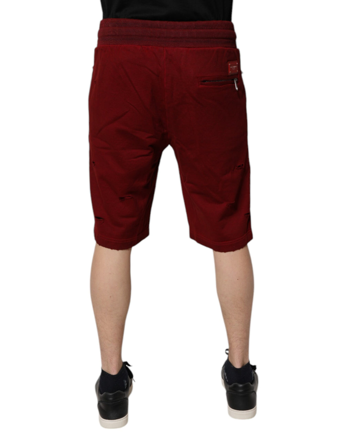 Dolce & Gabbana Bordeaux Cotton Bermuda Men Sweatshorts Shorts - Eljoys Fashion 