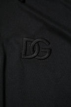 Dolce & Gabbana Black Polyester DG Logo Collared Polo T-shirt - Eljoys Fashion 