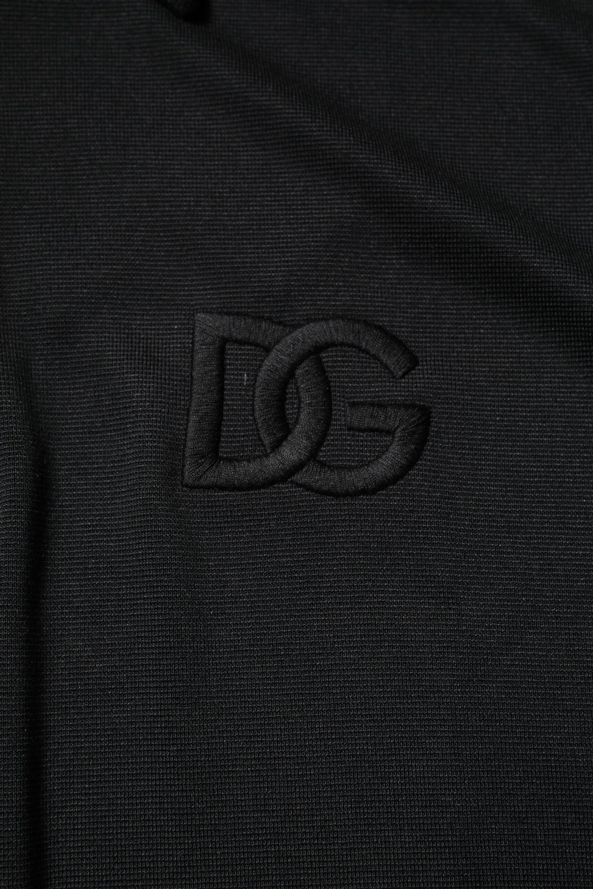Dolce & Gabbana Black Polyester DG Logo Collared Polo T-shirt - Eljoys Fashion 