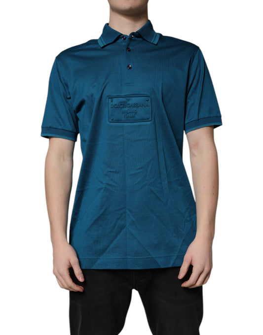 Dolce & Gabbana Blue Logo Cotton Men Polo Shirt T-shirt Dolce & Gabbana