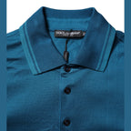 Dolce & Gabbana Blue Logo Cotton Men Polo Shirt T-shirt