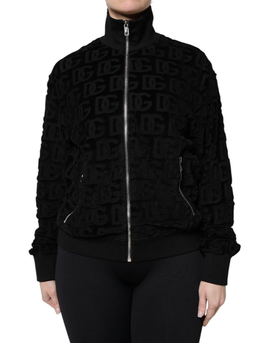 Dolce & Gabbana Black Logo Monogram Full Zip Bomber Jacket Dolce & Gabbana